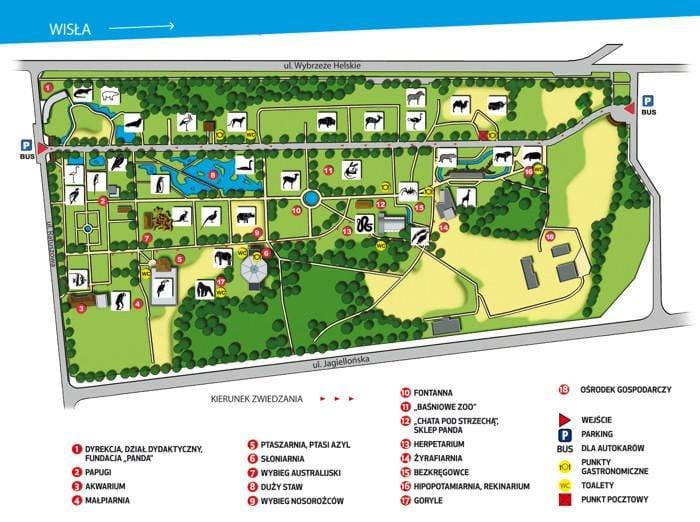 Karta Warsaw zoološkom vrtu 