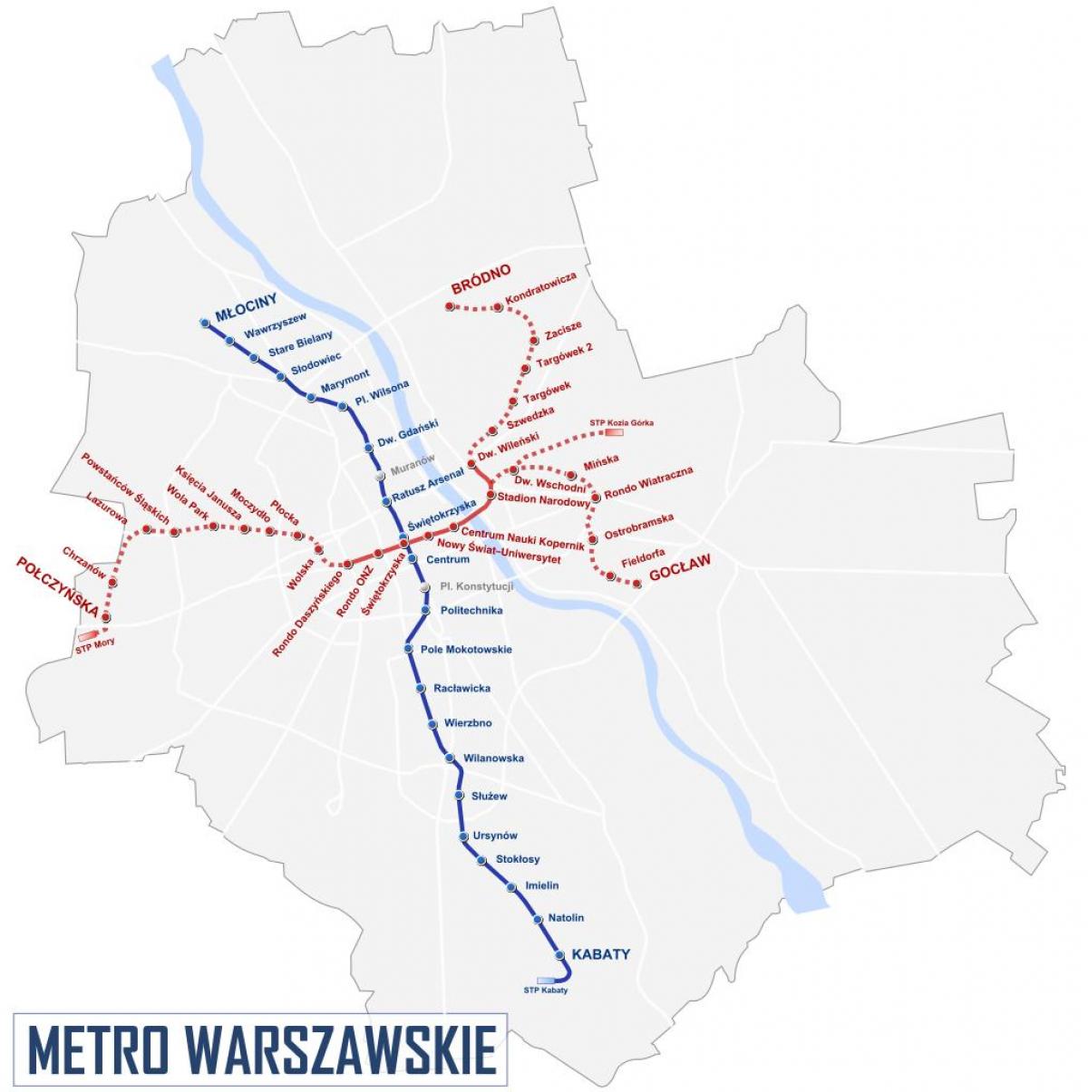 Karta Varšava metro 2016
