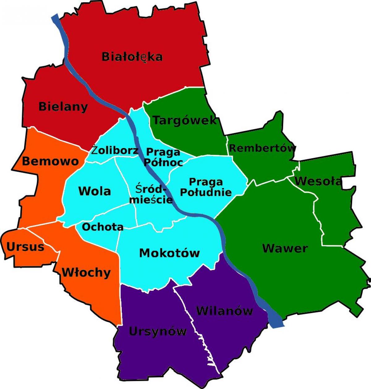 Karta područja u Varšavi 