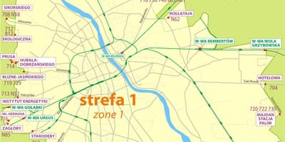 Varšava zone 1 kartica