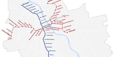 Karta Varšava metro 2016
